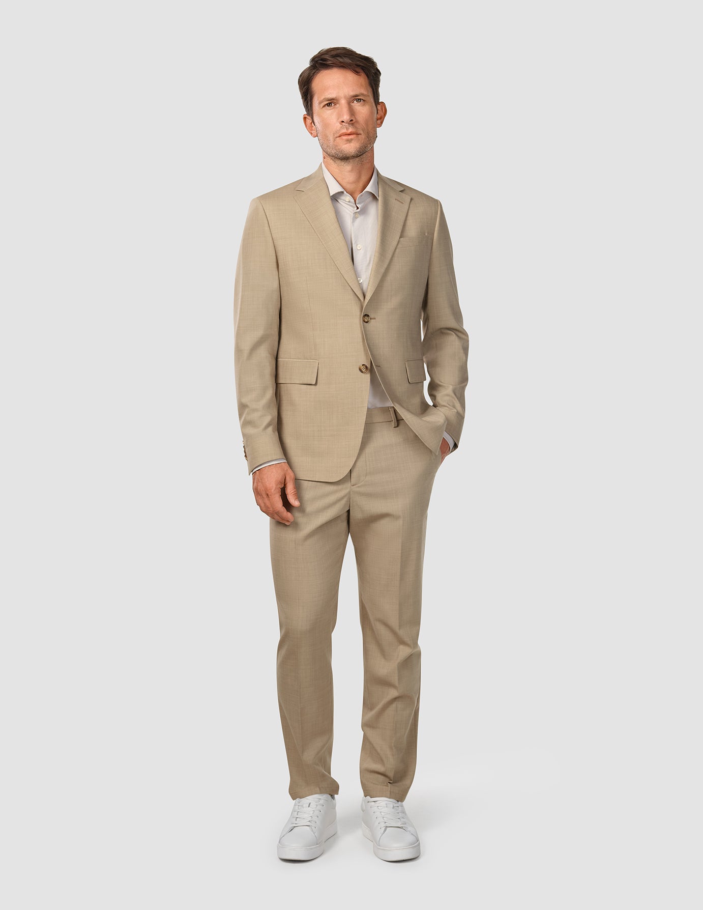 Tech Wool Blazer Sand Slim